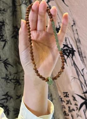 百序商行新中式库克貔貅手串晴水和田玉双圈手炼男女手作国风念珠