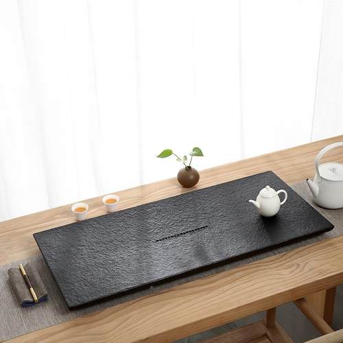 天然金F9856H9S石茶盘整块乌家用茶办公火烧石材托盘202新款海5带 - 图0