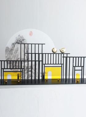 新式现代亚中克力铁艺屋关檐创工艺品摆设意客厅电视柜玄酒柜GD-A