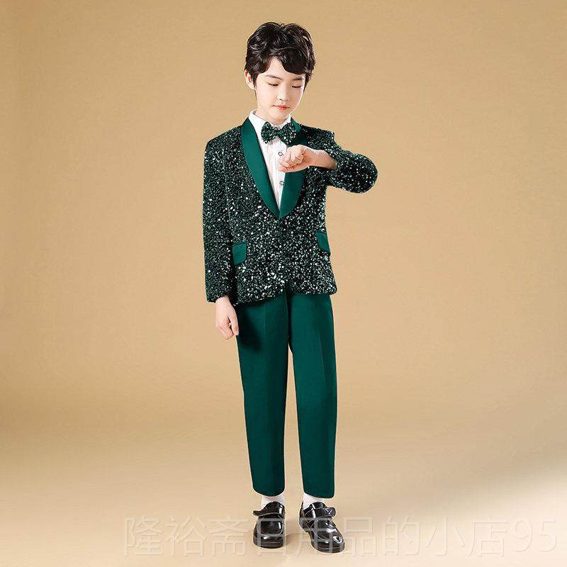 高档小男小孩幻想色亮片钢琴灰演服装表男孩舞台表演服装西装裤子,淘宝优惠券,粉丝福利购,淘宝优惠卷
