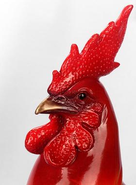 铜鸡摆件工艺品绘家公2171903鸡彩大大吉利居客厅办公室桌面装饰