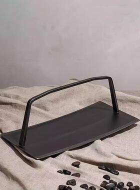 现代轻收奢托盘茶几书桌纳摆件金属部托间盘ZBM酒店家居样板售楼