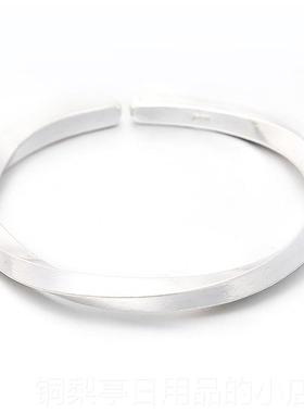 正品纯银手镯99足银男女情侣古9法战手工白银手环比乌斯实莫心维