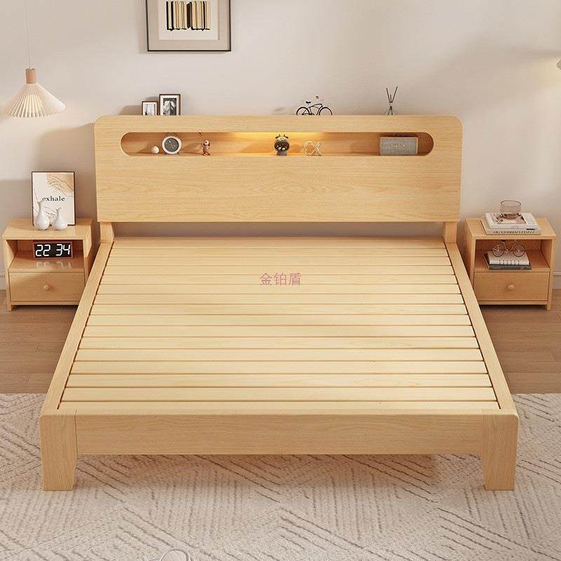 实木床人1.5米出双床家用1.HTI8米现代简约租房经济型1.床2m单人,淘宝优惠券,粉丝福利购,淘宝优惠卷