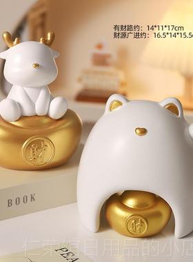 正品创意轻奢招财猫摆玄关件客厅居装饰办公室好家物开业乔迁居新