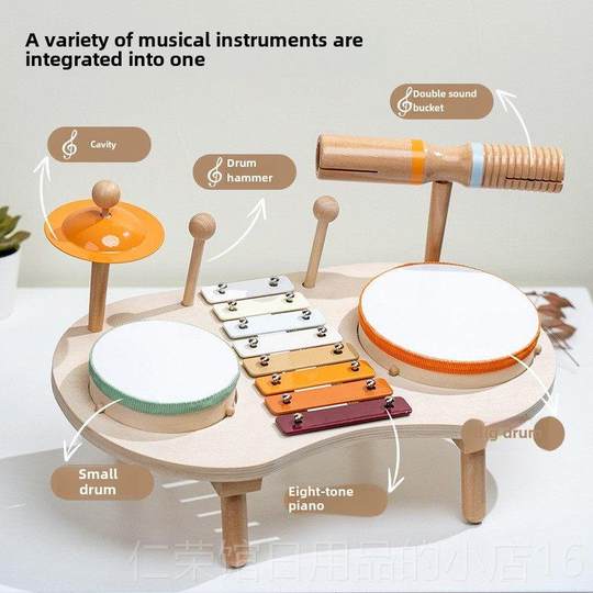 正品儿童早教益智乐木幼制玩具音乐启岁蒙奥尔夫打击器手鼓周玩具