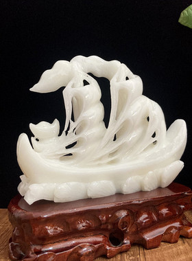 天然玉石一帆风顺帆船摆件客厅玄关酒柜家居办公桌面装饰开业礼品