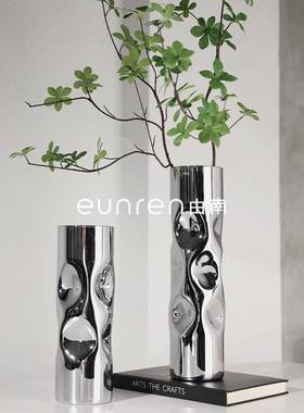 简约代轻奢璃花瓶干花器LWU样玻板现装房间客厅茶几餐桌软饰品摆