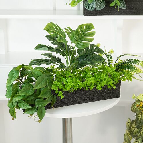 仿真绿植隔断花槽假植物组合花箱仿生花草栅栏造景室外装饰品假花 - 图2