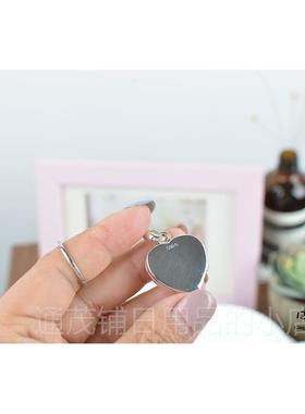 正品925纯银泰银心形片花s朵叶子可打开照相盒子精油吊坠旧项做链