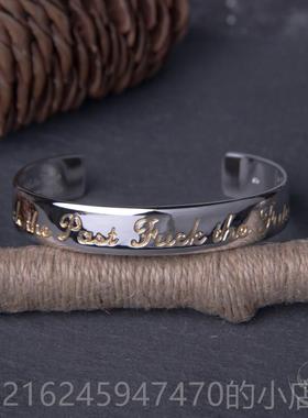 高档UNDERCOVER 齿银手镯 桥盾纹身图腾锯腕饰 IZ情侣纯G银手高饰