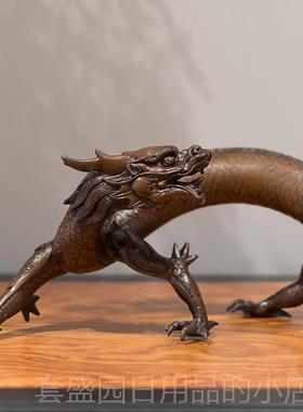 高档铜韵堂故宫铜龙摆件客礼厅公室办老板桌面装饰品迁乔新居物工