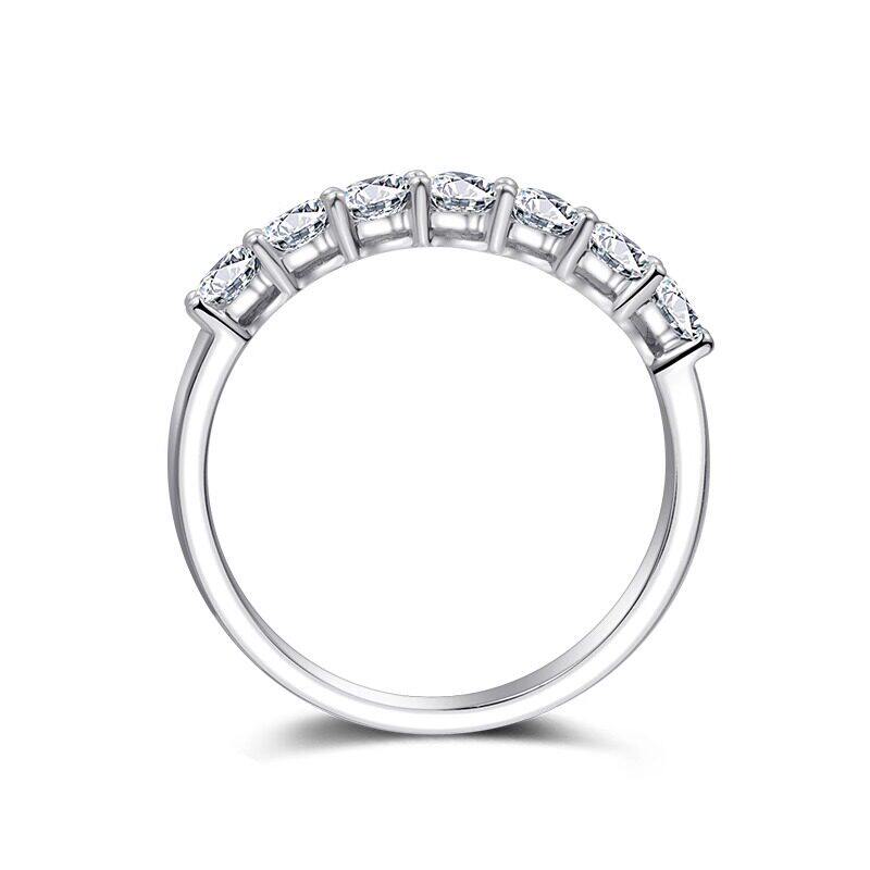 IGI cultivated diamond platinum Pt950 seven seven princess row diamond proposal engagement ring ring stacked single wear