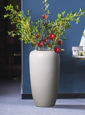 白色陶瓷落地大花瓶摆件客厅插干鲜花富贵竹水培装饰品电视柜现代