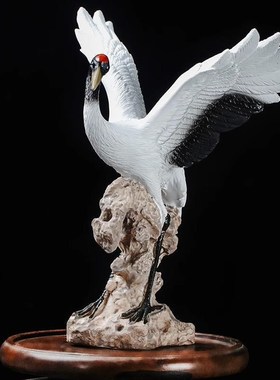 【精品】仙鹤小白鹤丹顶鹤动物假山摆件流水鱼缸鱼池盆景微景观桌