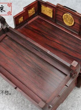 红木雕工艺品 微型微缩小家具模型 明清仿古中式红酸枝罗汉床摆件