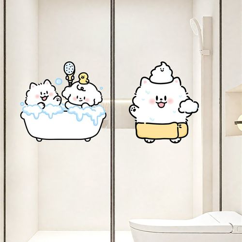 采购产品浴室门贴,静电贴,无胶,无痕隔墙,玻璃门膜,家庭浴室装饰 - 图0