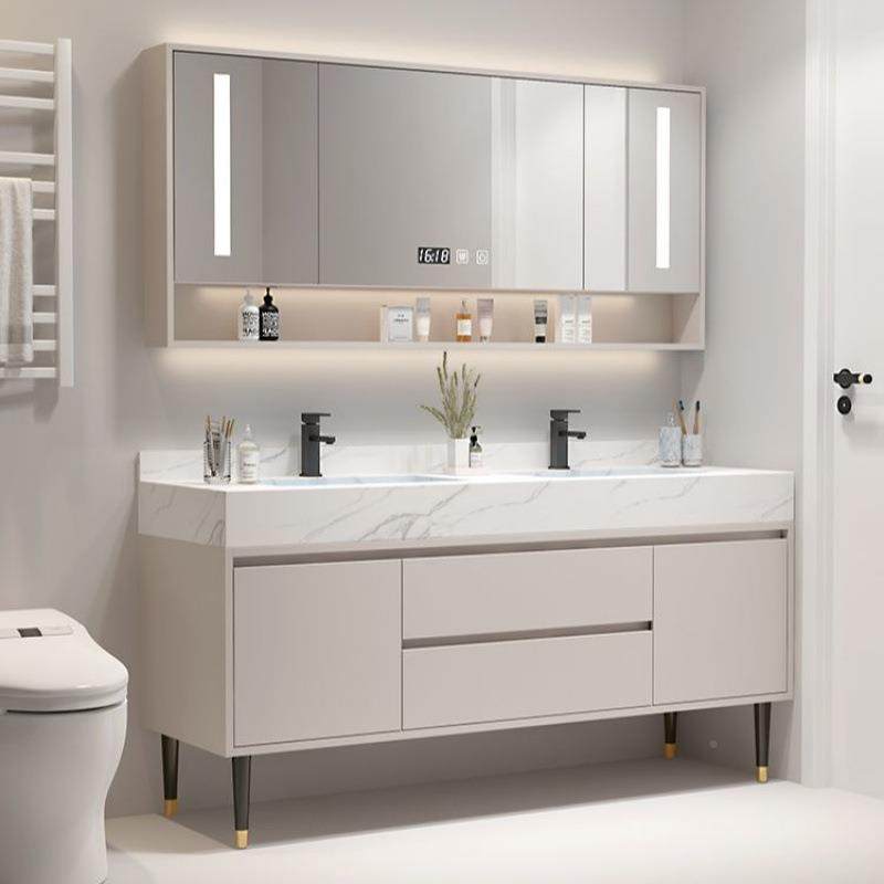 奶油风盆浴室柜落组合134柜款岩板一体无缝盆地卫生间洗手洗漱双,淘宝优惠券,粉丝福利购,淘宝优惠卷