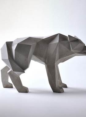 工业风真水泥动物摆件客厅玄关书房软装售楼处样板间创意家居饰品