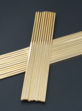 室内家用纯黄铜筷子实心供奉礼佛用具佛堂桌面摆件方筷子高档无菌