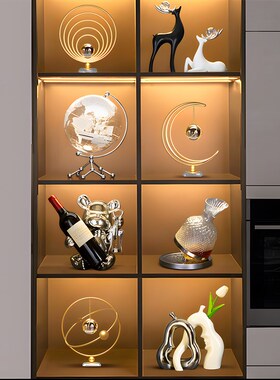 2025新款酒柜装饰品摆件现代简约客厅办公室展示柜套装家居工艺品