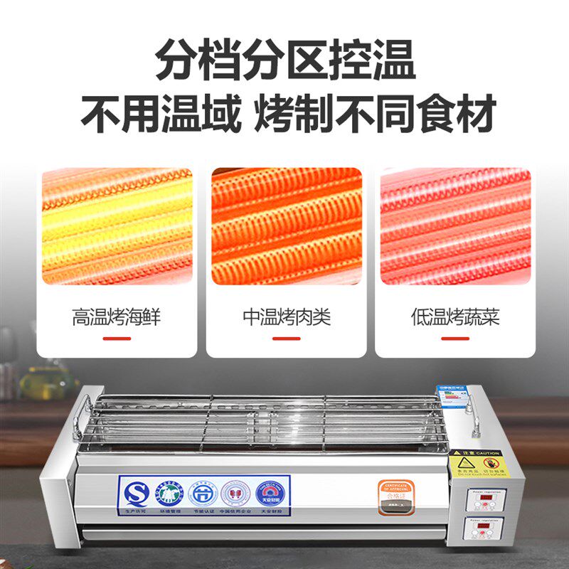 两侧加热光波电烤炉无烟电加热烧烤炉室内烤面筋羊肉串烧烤架商用 - 图3