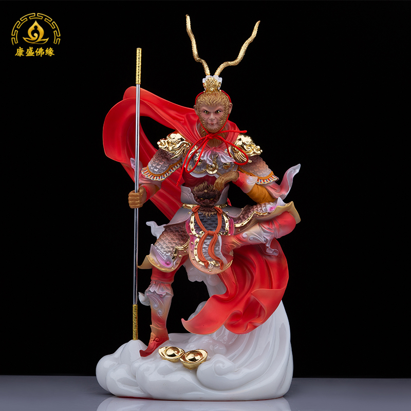 齐天大圣孙悟空摆件树脂汉白玉客厅供奉斗战胜佛中式家居桌面装饰 - 图1