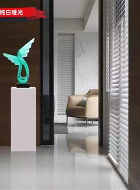 奢石哑光岩板落地摆件摆台家居客厅玄关摆件底座酒店售楼部展示台