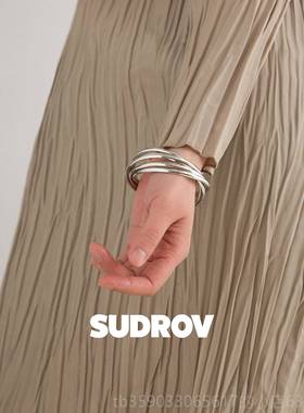 正品素女觉小众手设计师个性镯五环镯子经典款百搭925银镯