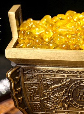 灵机生活馆盛世九鼎黄铜摆件四方鼎炉办公室纯开业送礼复古吉祥物