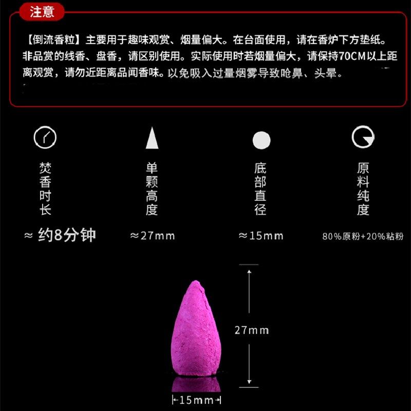 便携式倒流香粒檀香熏香茶室书房佛堂净化空气天然香薰锥形装饰,淘宝优惠券,粉丝福利购,淘宝优惠卷