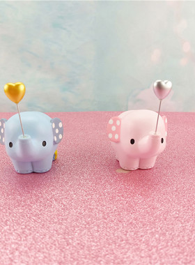 卡通少女心卡通小大象爱心蛋糕烘培装饰品摆件 创意汽车迷你摆件