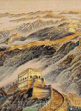 正品铜雕画 画《摆台万里长城饭厅房书现代》禅意中式玄关客厅床