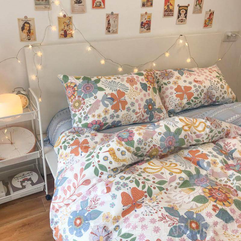 正品美式田民园小覆古色纯棉四件清式新蓝族风双人纯棉碎花被套床,淘宝优惠券,粉丝福利购,淘宝优惠卷