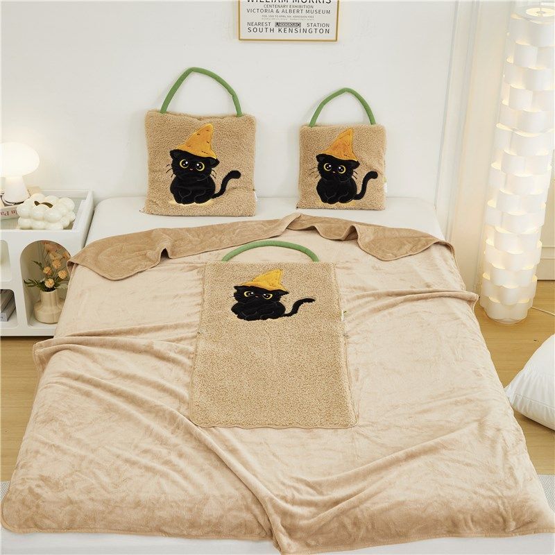 法兰绒抱枕毯子二合一汽车沙发靠垫可爱办公室宿舍午休被羊羔绒冬,淘宝优惠券,粉丝福利购,淘宝优惠卷