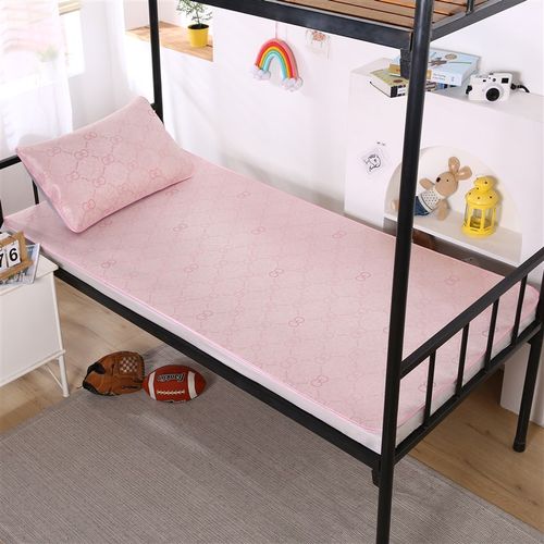 可机洗冰丝凉席学生宿舍90cm80夏季可折叠单人床1.5/1.8草席子1.2 - 图0