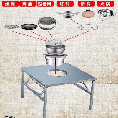 摆摊烙锅自助烧烤桌商用家用折叠式不锈钢摆地摊烤肉桌一体火锅桌 - 图2