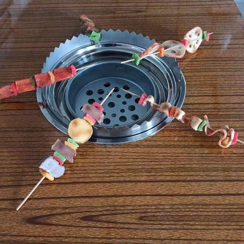 摆摊烙锅自助烧烤桌商用家用折叠式不锈钢摆地摊烤肉桌一体火锅桌 - 图1