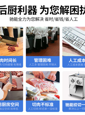 驰能商用切肉机多功能大型绞肉一体机不锈钢智能厨房食堂切高效