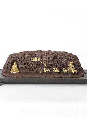 正品观铜文创铜山丝绸之路香炉制家摆居办公室柜子桌面铜艺意术品