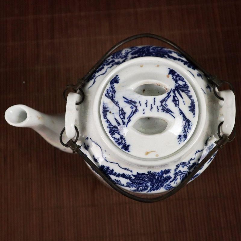 工品粉彩瓷器IWY艺件做旧山水图酒壶杂水家壶居客厅摆饰 - 图3