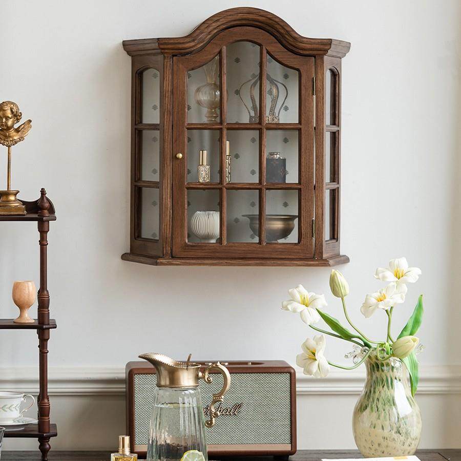 法式复古实木收陈MNT柜墙上风置物柜小户列型中古挂墙纳柜,淘宝优惠券,粉丝福利购,淘宝优惠卷