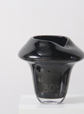 现简代高脚黑色插花花创意大气琉璃瓶接待前台样板间20230223酒约