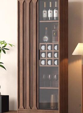 酒柜厅靠储新墙展示柜款家用餐边柜玻客璃置物柜物柜F97666H5实木