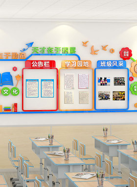 中小学教室学习园地文化墙面装饰班级布置作品风采展示边框公示栏