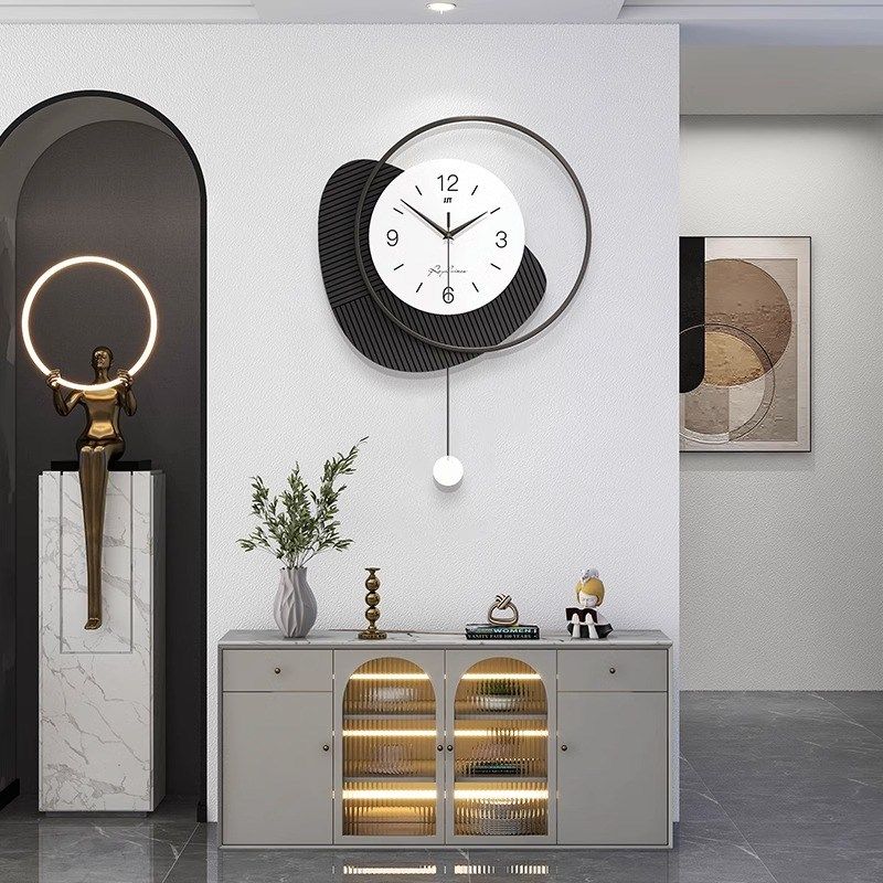 钟表挂钟客厅2023新款简约现代创意钟大气餐厅家用静音挂墙免打孔 - 图2