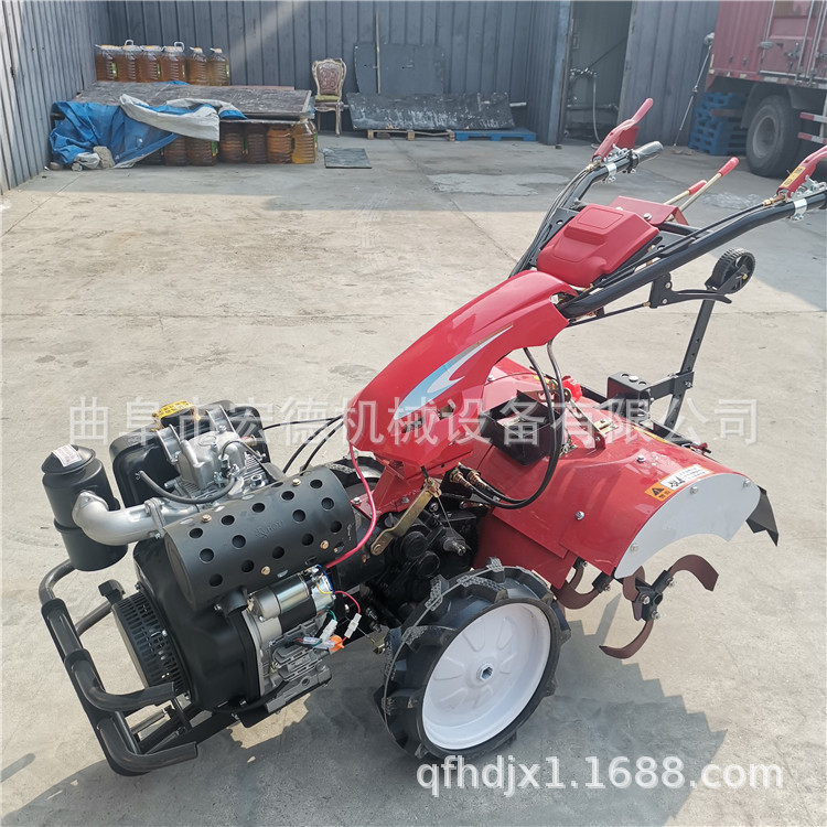 Small agricultural multi-functional rotary tiller Agricultural four-wheel drive micro tiller Agricultural hand-held ditching tillage machine