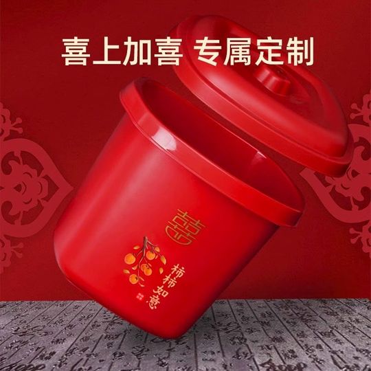 Hochzeitseimer, Reiseimer, Plastikeimer, Hochzeitseimer, Mitgiftzubehör für die Braut, Hochzeitsarrangements und Dekorationen