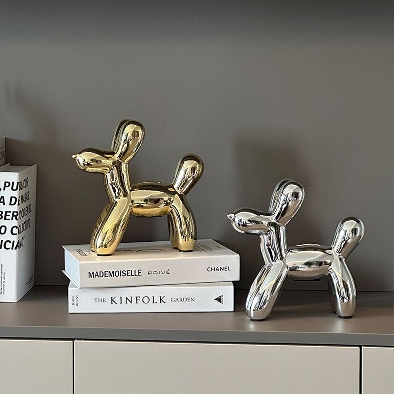 银色气球小狗客厅玄关茶几电视柜桌面摆件酒柜办公室艺术品装饰品,淘宝优惠券,粉丝福利购,淘宝优惠卷