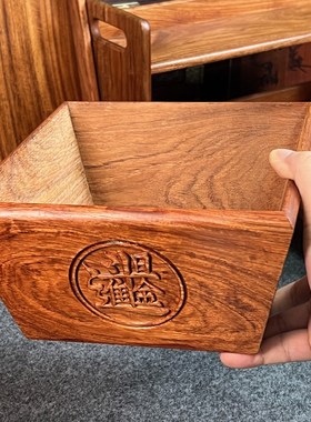 缅甸花梨红木日进斗金米斗独板榫卯仿古创意客厅装饰摆件开业送礼